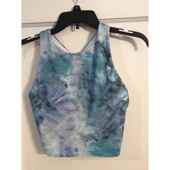 Athleta Small S Cropped Racer Back Workout Top Built in Bra - Picture 1 of 5